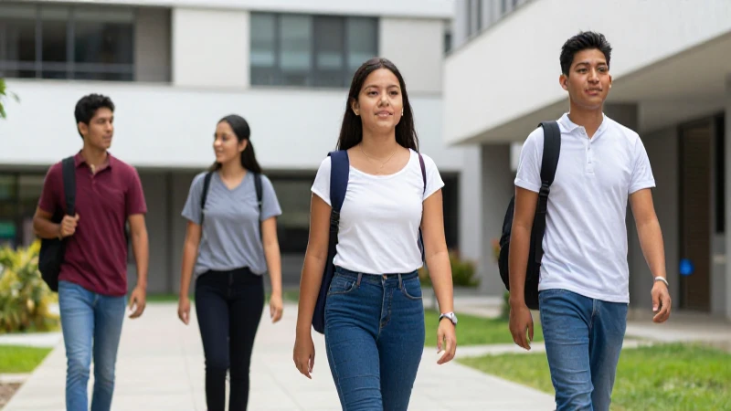 Joven mexicano seguro en campus universitario