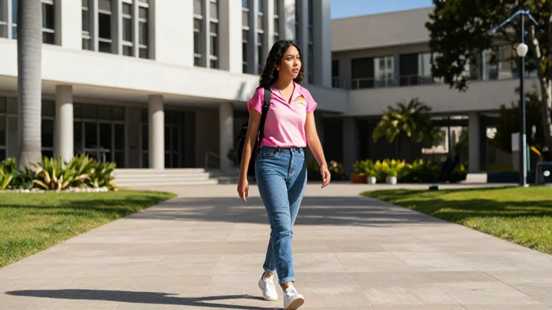 Joven mexicano vibrante en campus universitario