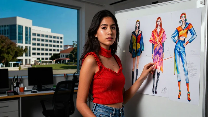 Diseñador mexicano creativo esboza moda