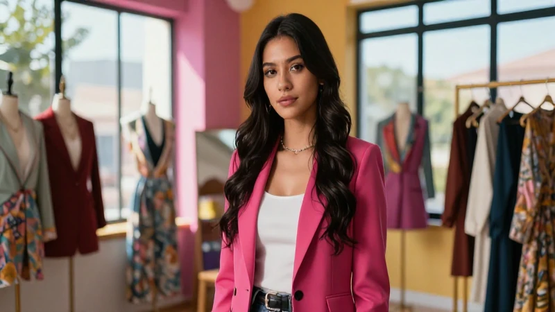 Estudiante de diseño mexicana en estudio moderno