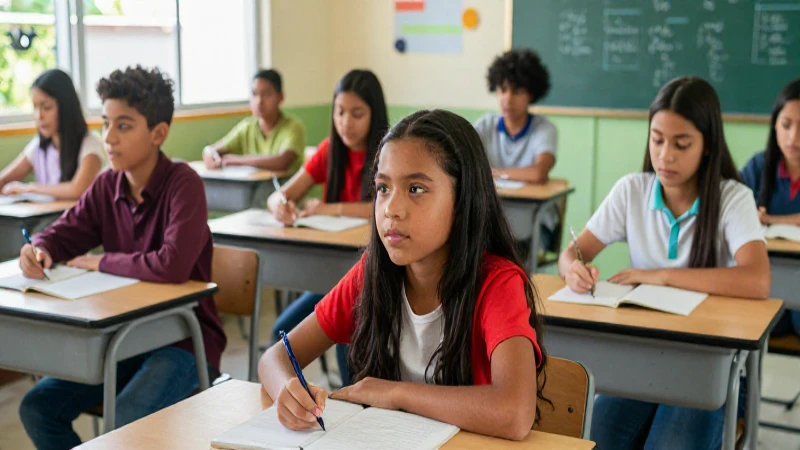 Estudiantes mexicanos jóvenes triunfan en aula moderno