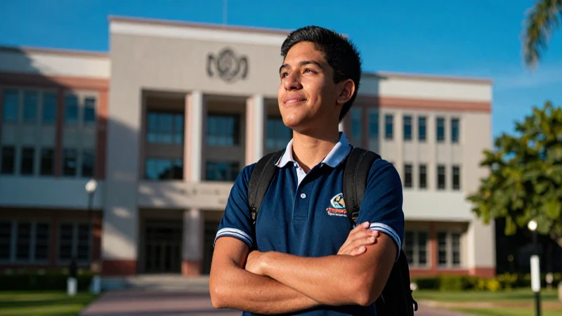 Estudiante mexicano motivado en campus de prestigio