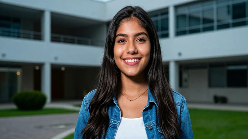 Retrato vibrante de estudiante mexicano alegre