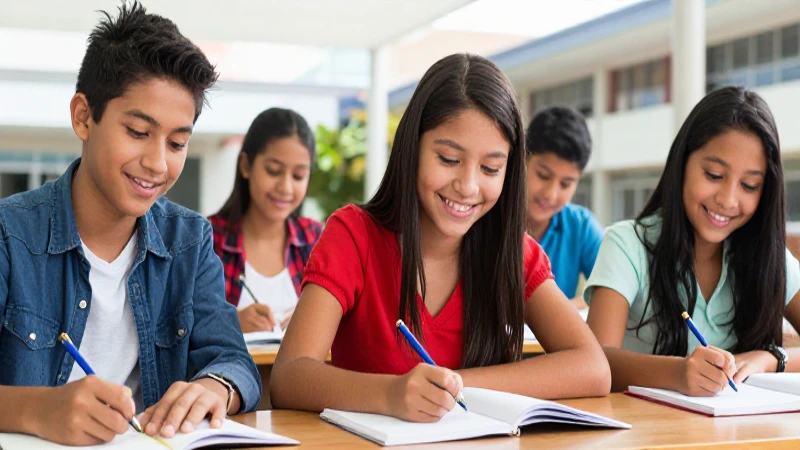 Estudiantes mexicanos estudiando en campus vibrante