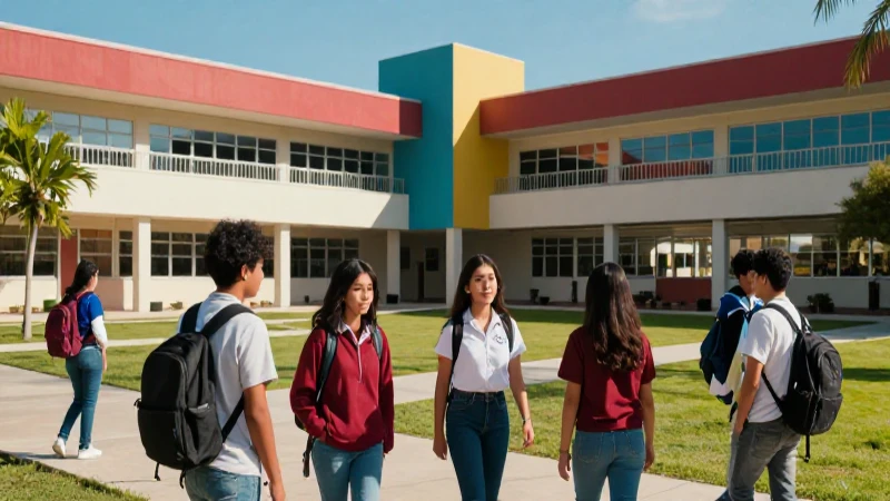 Estudiantes mexicanos en campus soleado con alta calidad