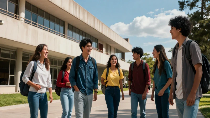 Estudiantes mexicanos vibrantes triunfan en modernidad universitaria