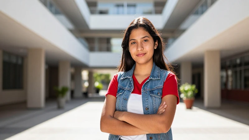 Retrato vibrante de estudiante mexicano exitoso