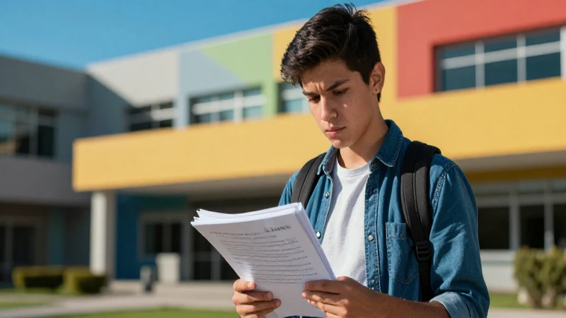 Joven mexicana estudiando en un campus universitario