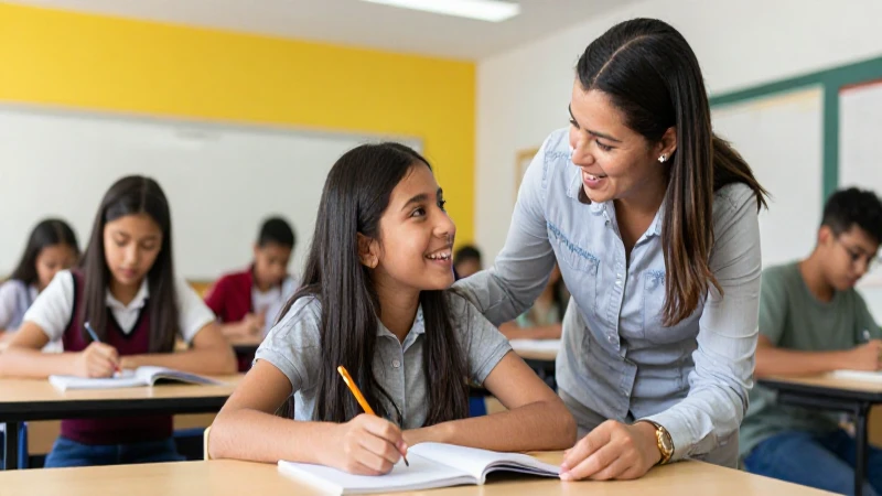 Estudiante mexicano sonriente y profesor en campus moderno