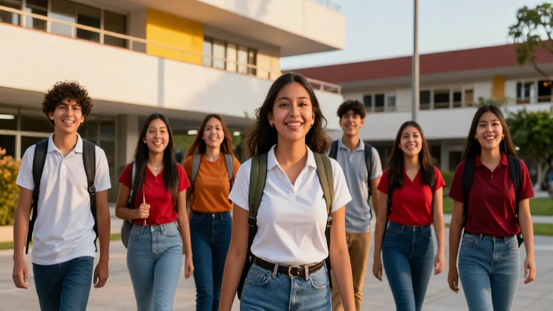 Jóvenes mexicanos felices en la escuela
