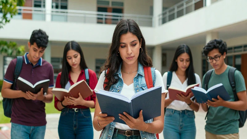 Estudiantes mexicanos en un campus universitario moderno