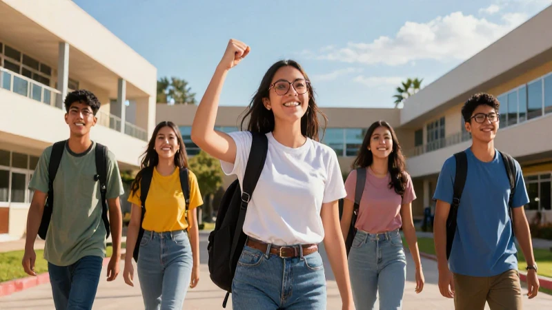Estudiantes mexicanos felices triunfan en el campus