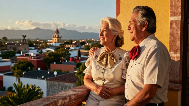 Pareja mexicana elegante disfruta su balcón soleado