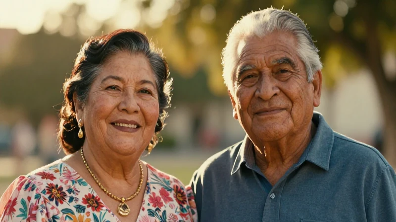 Pareja mexicana mayor, digna y feliz