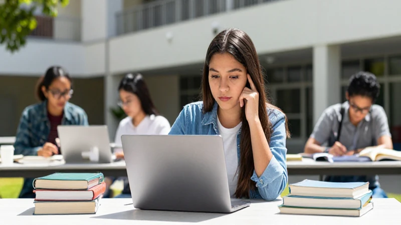 Estudiante mexicano en moderno campus universitario