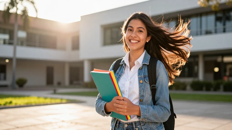 Estudiante mexicana con beca Benito Juárez