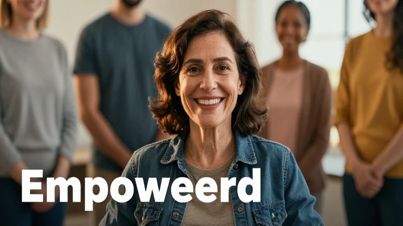 Individuo con discapacidad sonriendo en un entorno vibrante