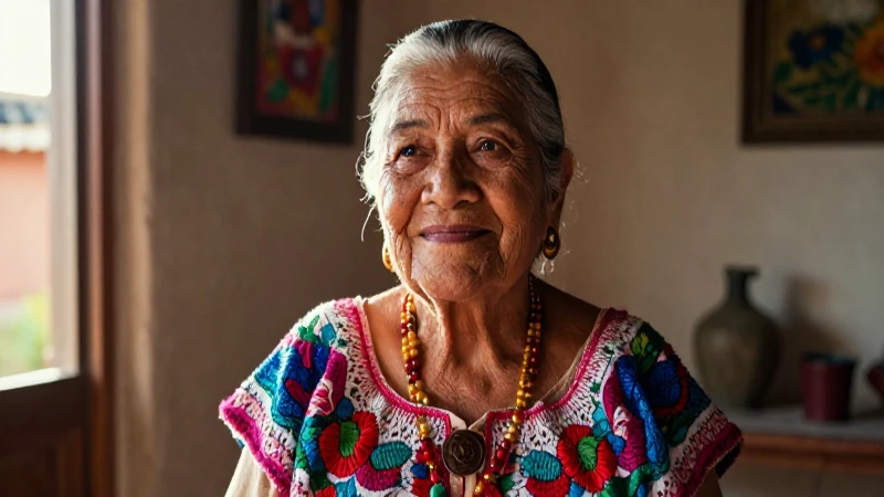 Retrato vibrante de mujer mexicana tradicional