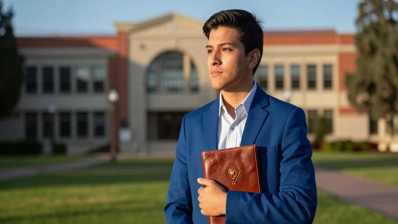 Estudiante mexicano con libro y luz cinematográfica