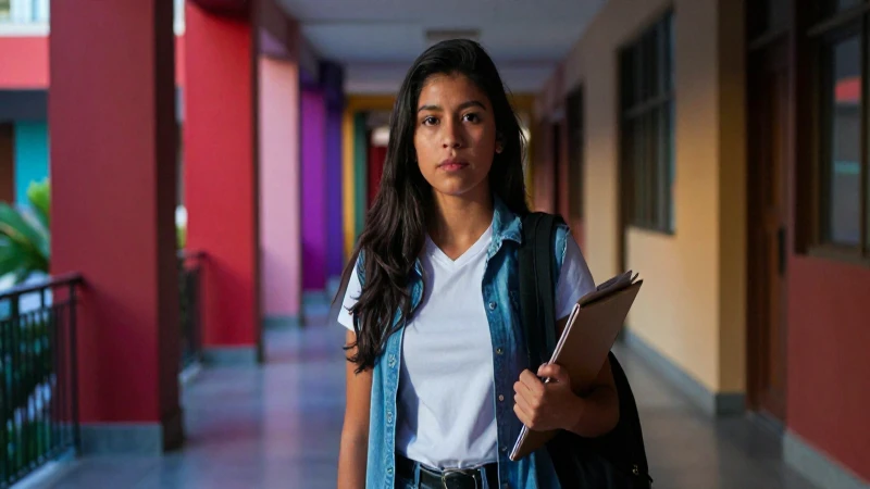 Estudiante mexicano moderno en campus universitario