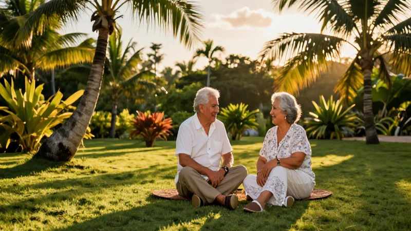 Pareja mexicana disfruta su retiro tropical
