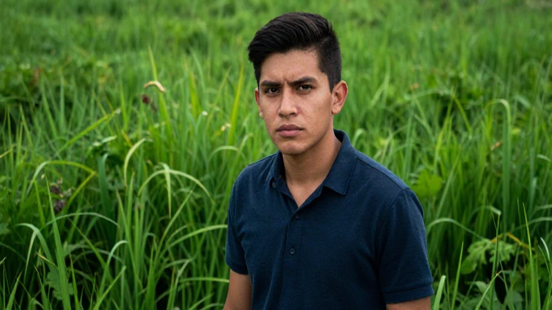 Joven mexicano en campo, estilo cinematográfico y real