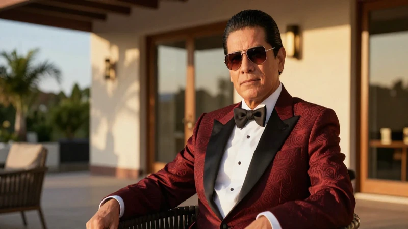 Hombre mexicano elegante en terraza al atardecer