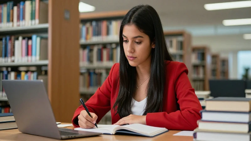 Estudiante mexicana enfocada en la universidad