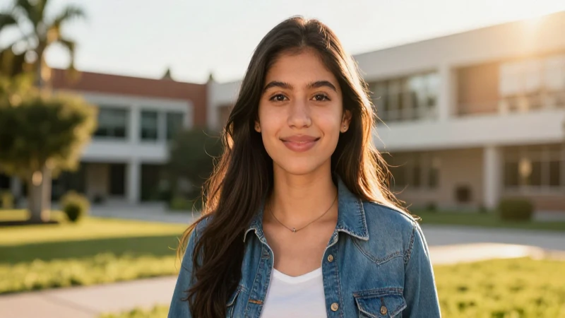 Joven estudiante mexicano con luz dorada y estilo cinematográfico