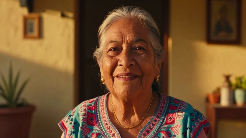 Mujer mexicana elegante en luz dorada