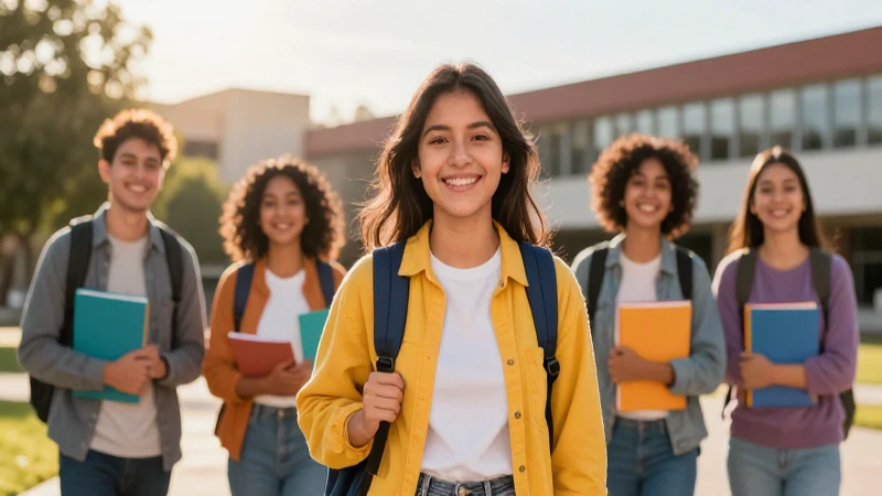 Estudiante mexicano alegre, éxito académico