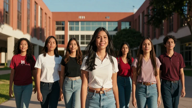 Estudiantes mexicanos en universidad vibrante y exitosa