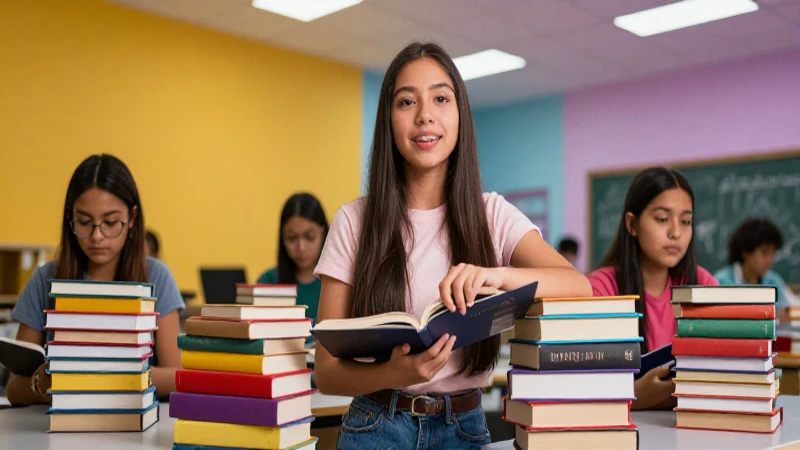 Estudiante mexicano en vibrante campus educativo