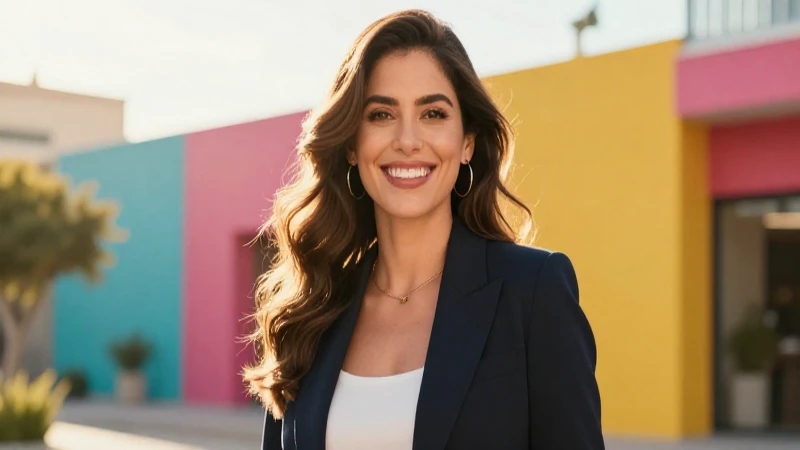 Mujer mexicana profesional radiante con luz dorada