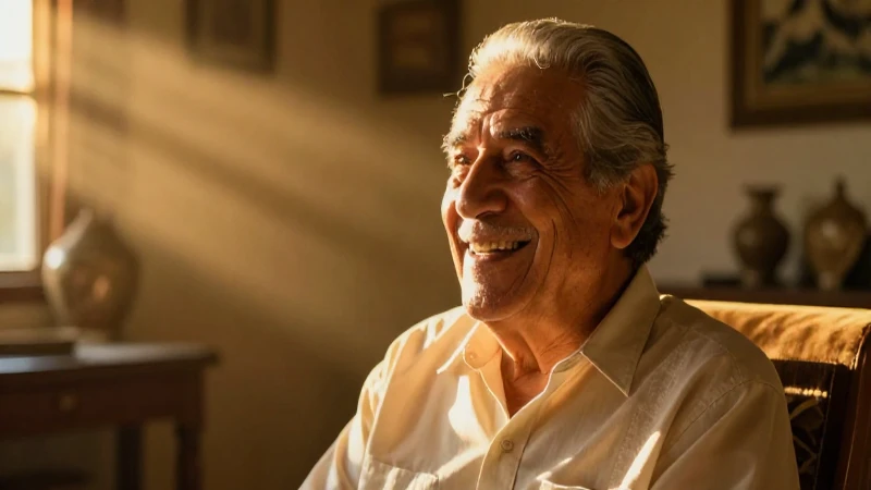 Hombre jubilado mexicano sonríe al futuro