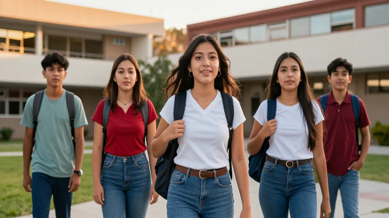 Adolescentes mexicanos dinámicos en campus