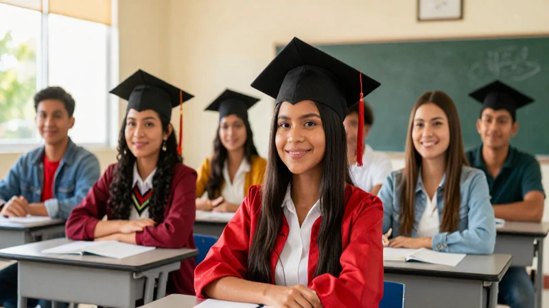 Estudiantes mexicanos felices celebrando logros académicos