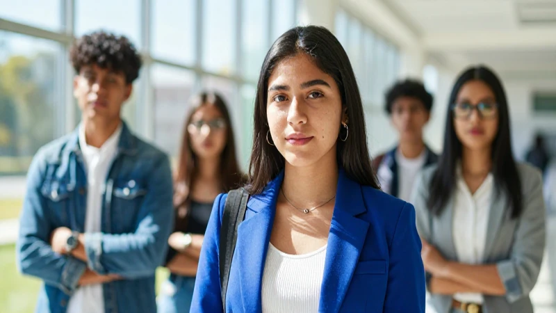 Retrato vibrante de estudiante mexicano universitario