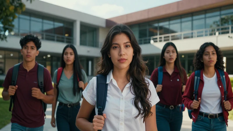 Estudiante mexicano en campus universitario vibrante