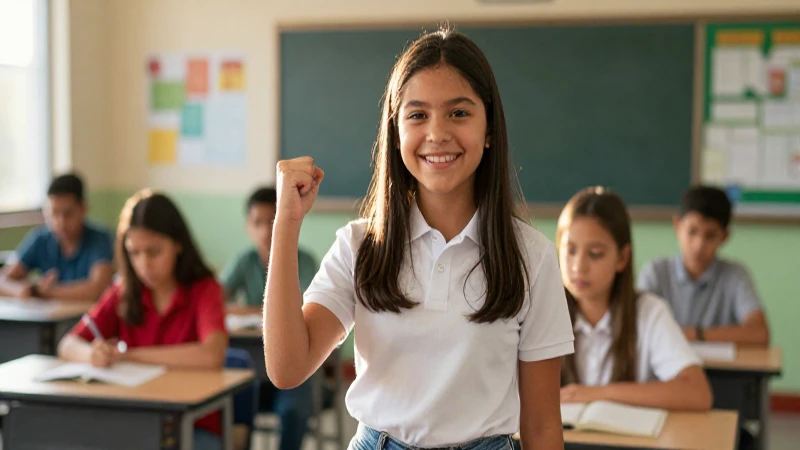 Estudiante mexicano celebra éxito escolar con luz dorada