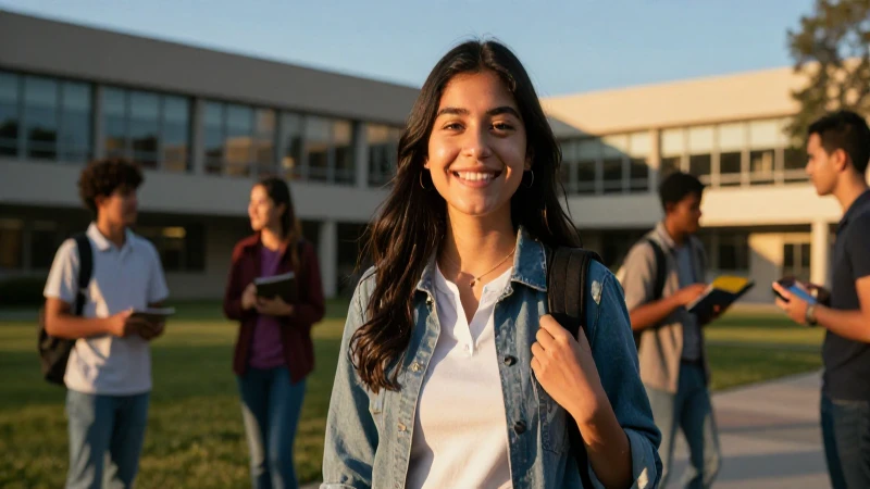 Estudiante mexicano con confianza y éxito universitario