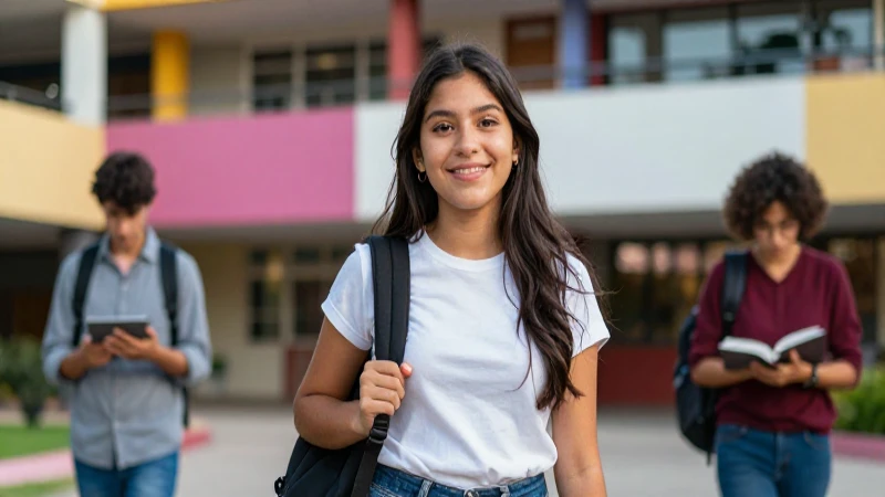 Joven mexicano exitoso en universidad moderna