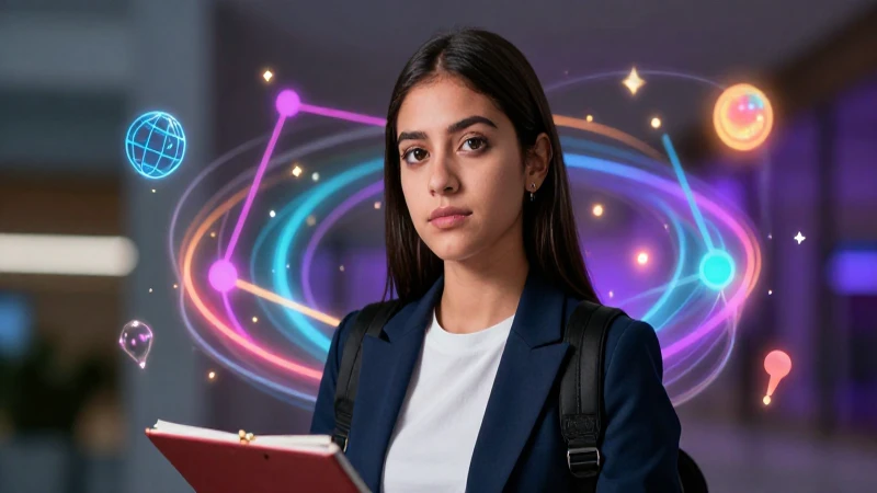 Joven mexicana aspiracional en entorno universitario
