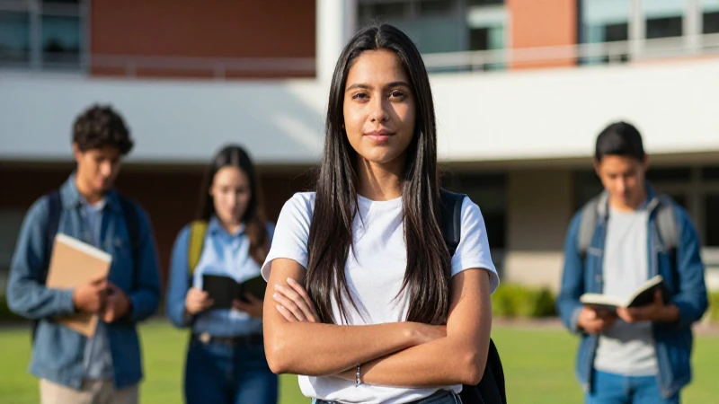 Estudiante universitario mexicano exitoso y moderno