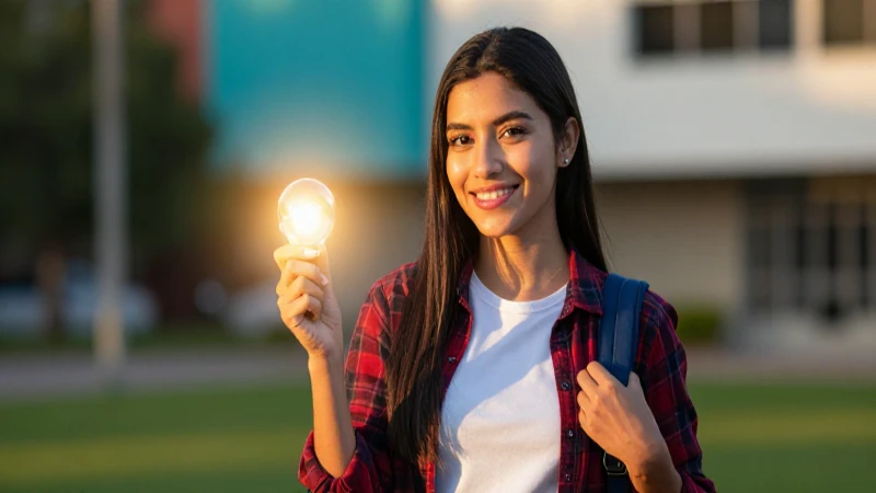 Estudiante mexicana luminosa, confiante y detallada