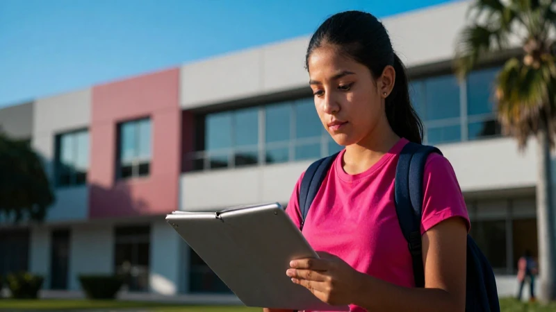 Madre mexicana estudiante con cámara dramática