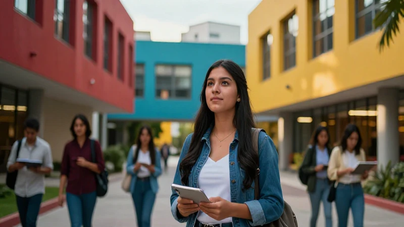 Estudiante mexicana enfocada en éxito académico