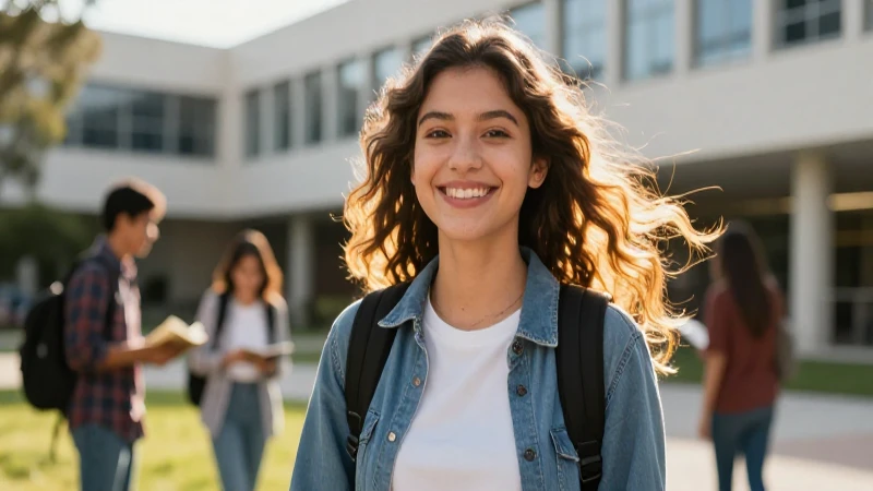 Estudiante mexicano, vibrante y optimista en la universidad