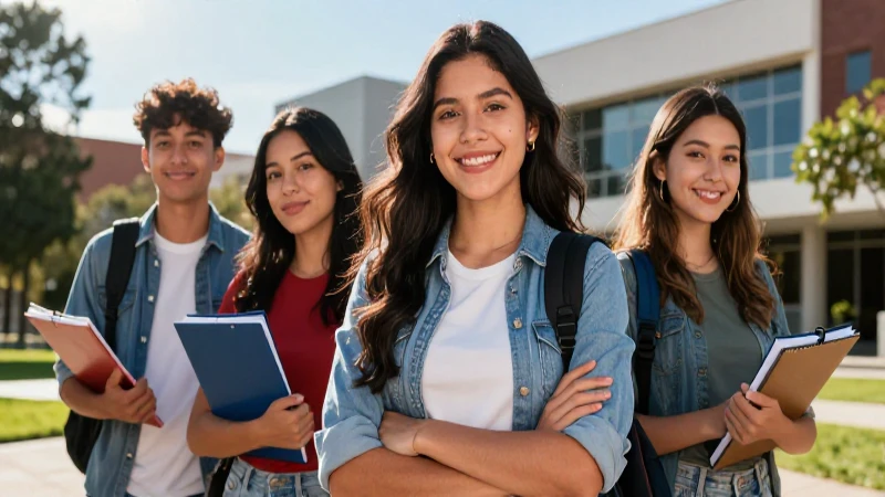 Estudiante mexicana moderna con luz cinemática