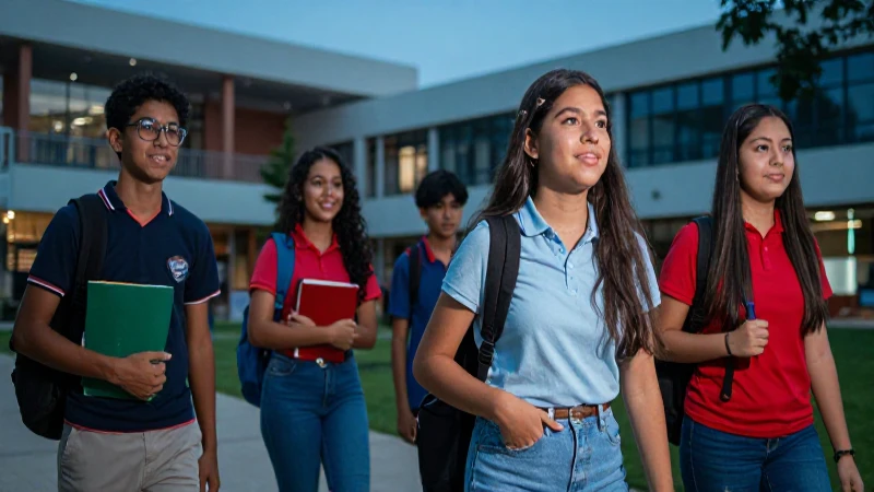 Jóvenes mexicanos exitosos en moderno campus universitario
